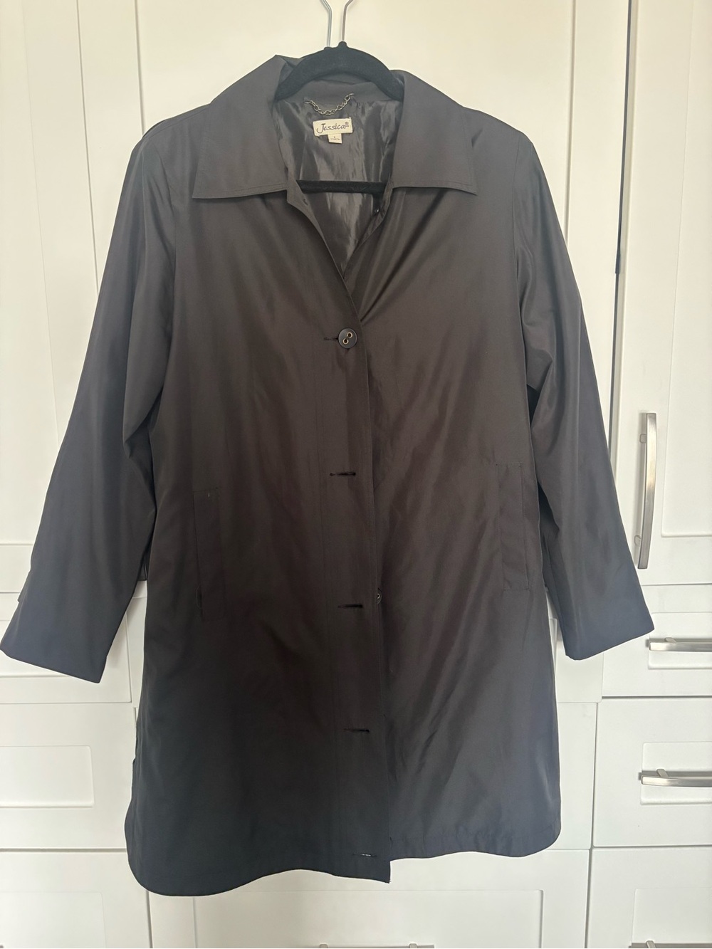 Jessica Black Women's Single-Breasted trench Coat